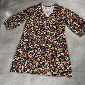 Zara Floral V Neck Womens Blouse Small